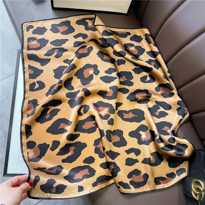 Chic 100% seta quadrato decorazione leopardo donne | Il parigino