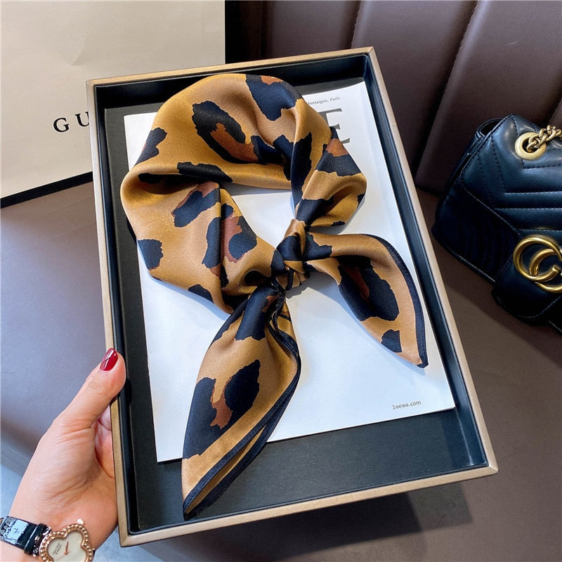 Chic 100% seta quadrato decorazione leopardo donne | Il parigino