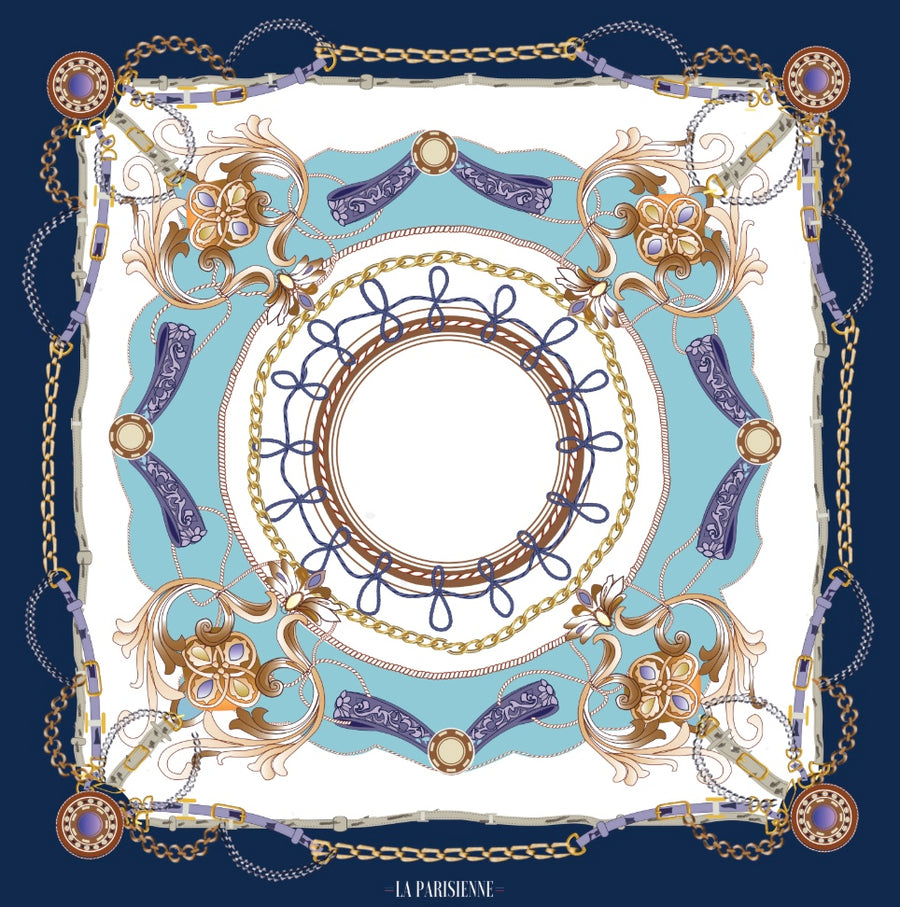 Sciarpa chic in 100% seta e decorazione originale La Parisienne