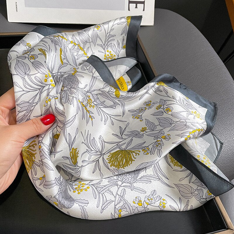 100% Seta Quadrato Bianco Donna | La Parisienne