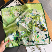 100% Seta Quadrato Decorazione artistica floreale per donna | Il parigino