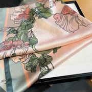 100% Seta Fiore Quadrato Rosa Donna | Il Parigino