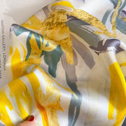 100% Seta Quadrato artistico a fiori per donna | La Parisienne