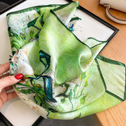 100% Seta Quadrato Decorazione artistica floreale per donna | Il parigino