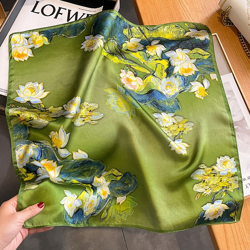100% Seta Quadrato Decorazione floreale chic per le donne | Il parigino