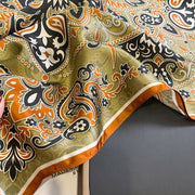 100% Seta Quadrato Verde Ornamento Chic per Donna | La Parisienne