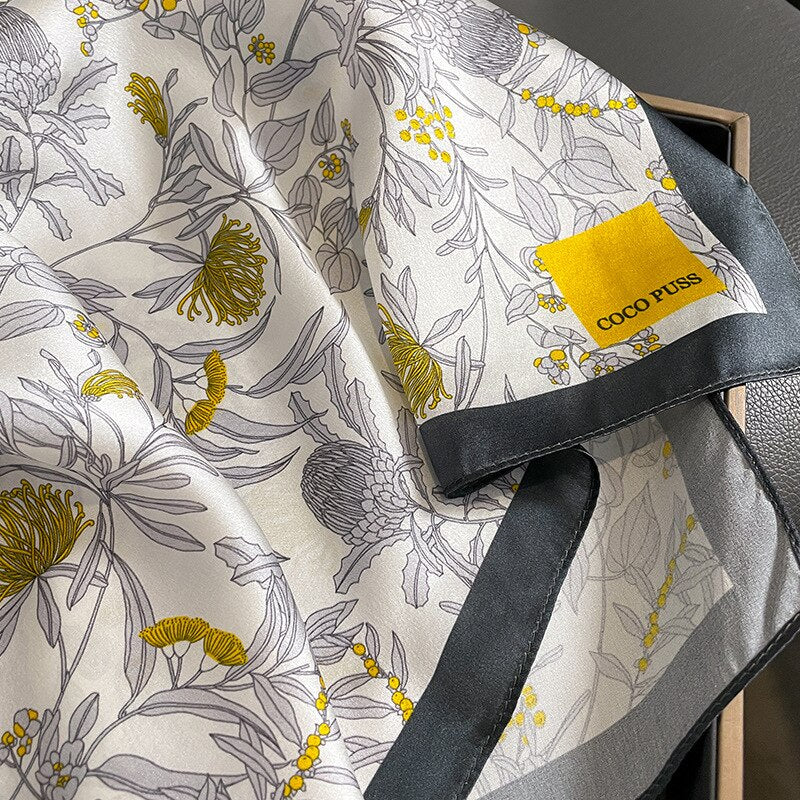 100% Seta Quadrato Bianco Donna | La Parisienne