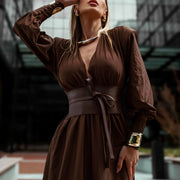 Maxi abito con cintura carismatico ed elegante | La Parisienne