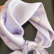 100% Seta Decorazione floreale quadrata per donna | Il parigino