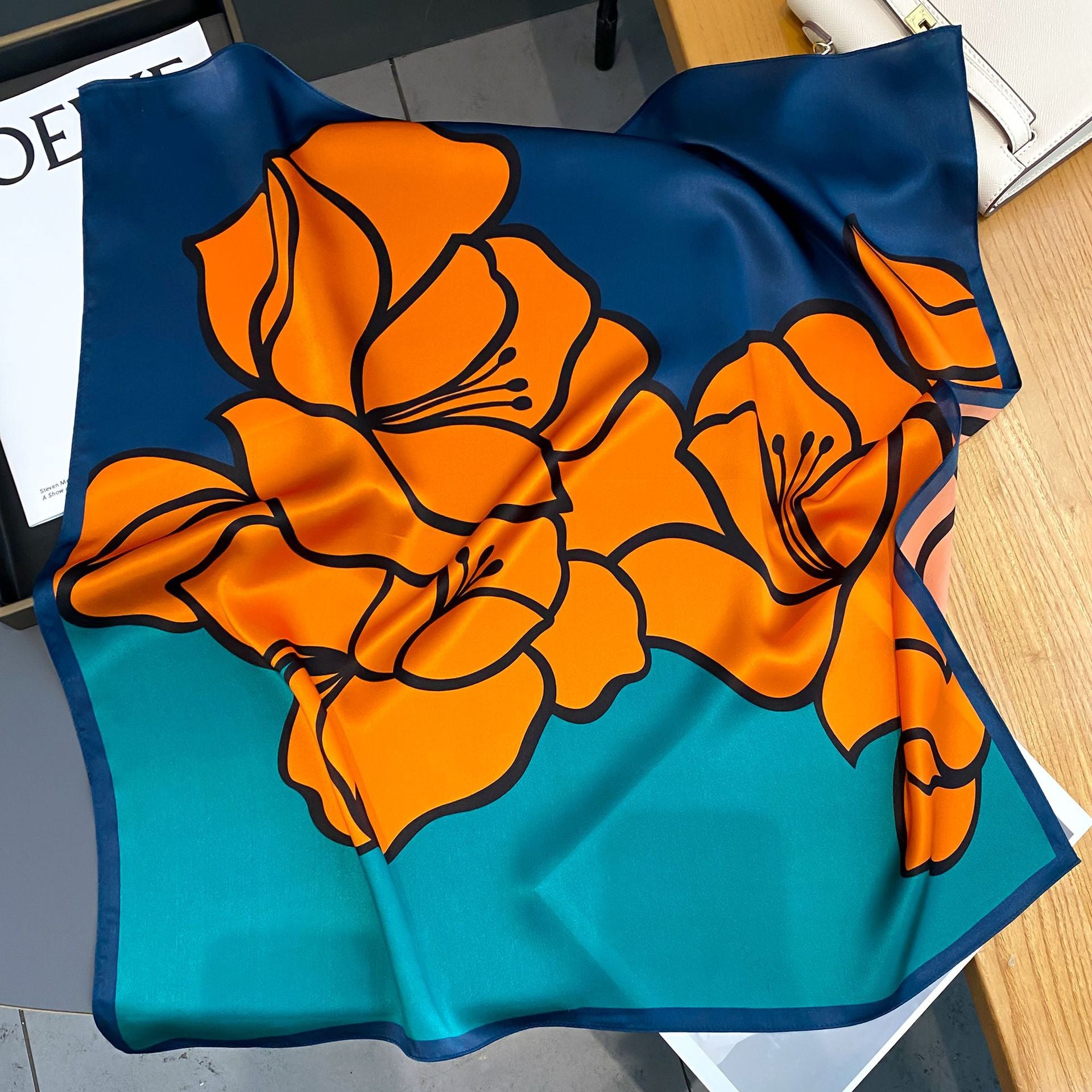 100% seta fiore quadrato Originale Donna | La Parisienne
