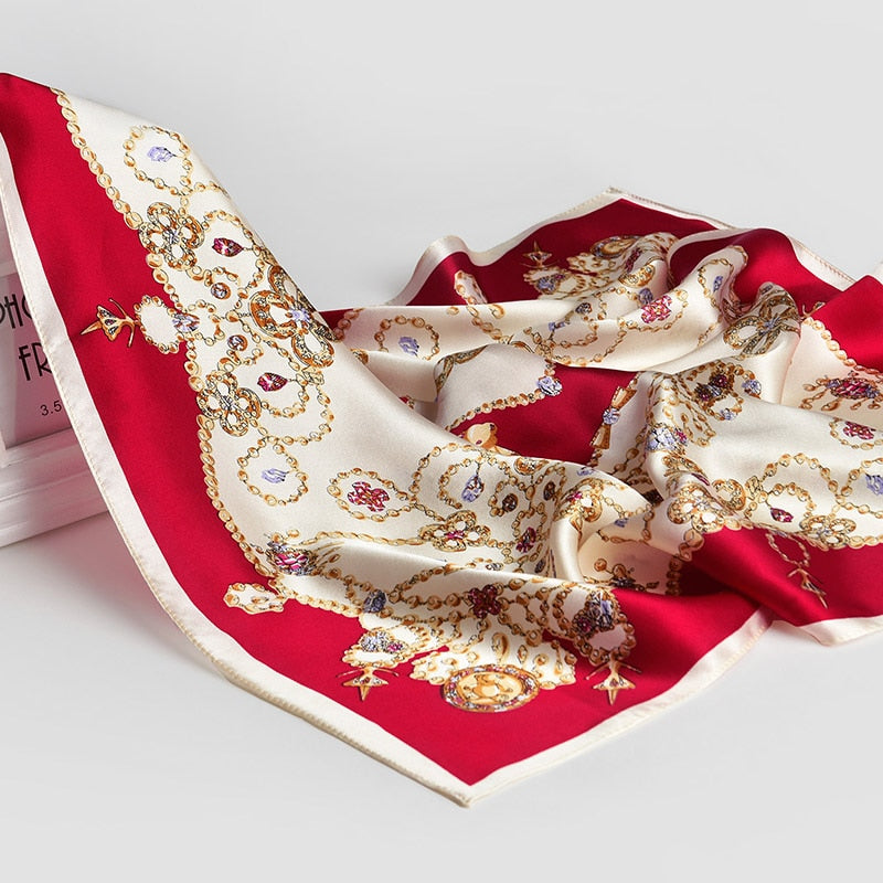 100% seta Sciarpa quadrata da donna di lusso La Parisienne