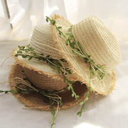 Cappello di paglia da donna con decorazioni naturali | Il Parigino