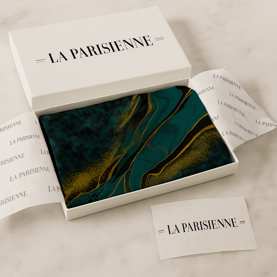 Quadrato da donna originale e unico, 100% seta La Parisienne