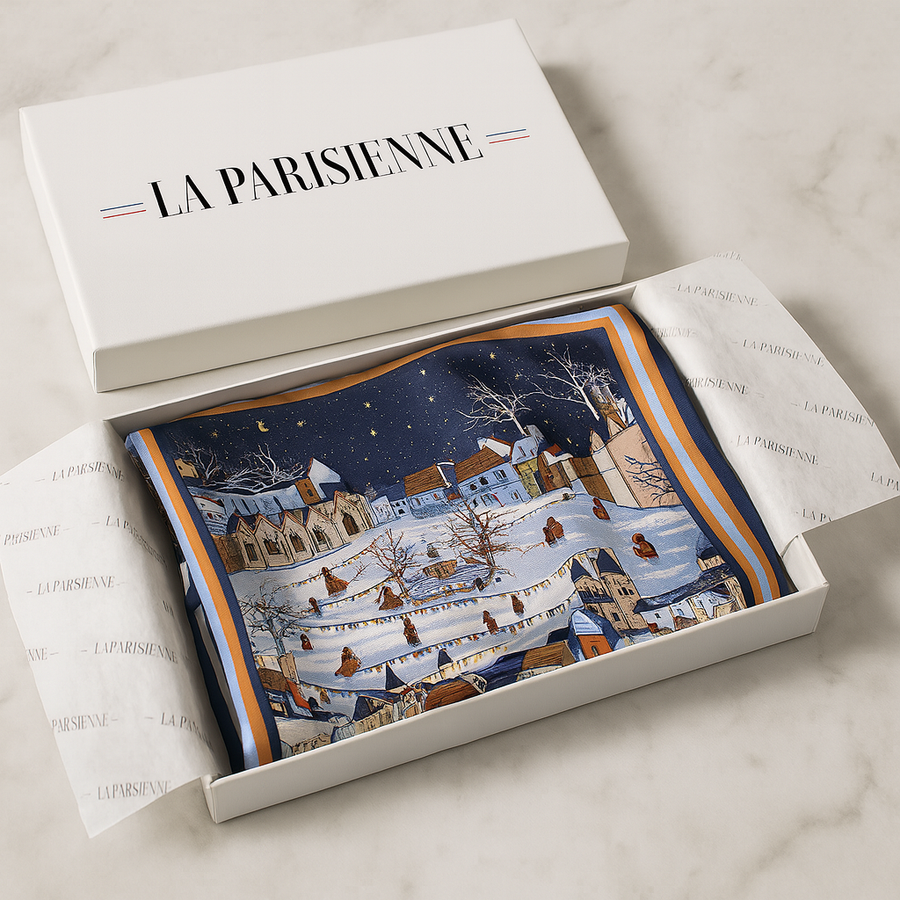 Sciarpa quadrata da donna chic 100% seta La Parisienne