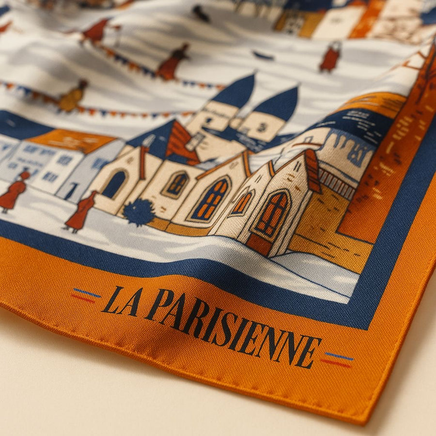 Sciarpa quadrata da donna chic 100% seta La Parisienne
