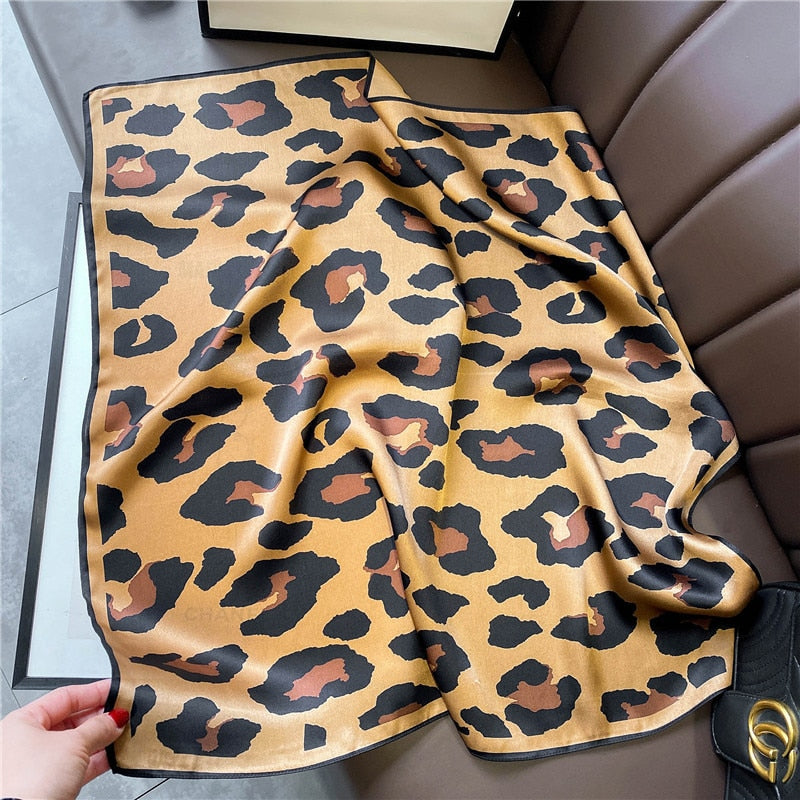 Chic 100% seta quadrato decorazione leopardo donne | Il parigino 