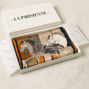 Sciarpa quadrata in seta 100% con decorazione moderna per donna | La Parisienne 