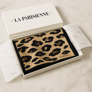 Sciarpa quadrata da donna in seta 100% con stampa leopardata | La Parisienne 