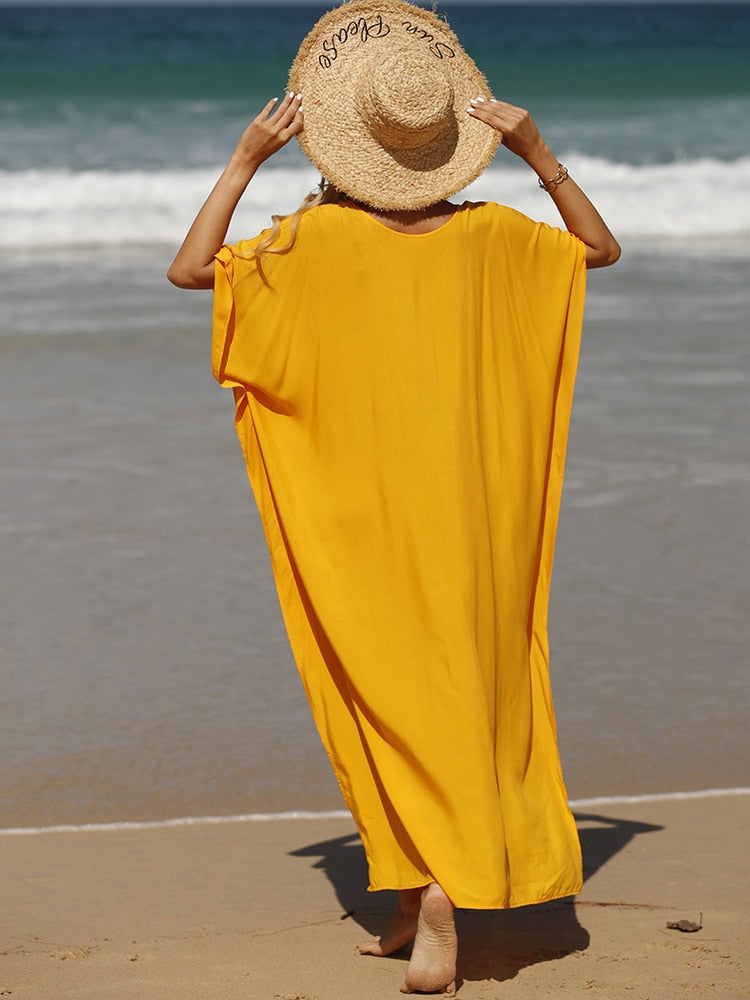 Abito da spiaggia giallo chic per donna | Il parigino 