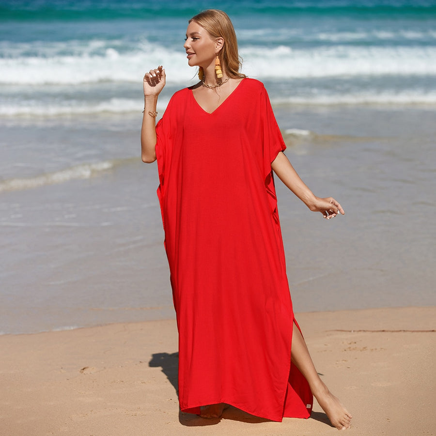 Abito da spiaggia rosso chic da donna | Il Parigino 